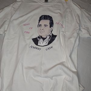 Johnny Cash, white, short sleeve, XL, New, Gildan, Heavy Cotton T-Shirt